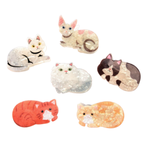 Fabrik benutzer definierte süße süße koreanische Katzen form Haar klauen clips für Frauen Biologisch abbaubare Acetat dünnes Haar Logo Haarschmuck - Product Image 1