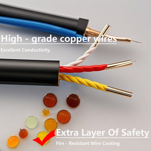 Bande de prise à 5 voies avec <span class=keywords><strong>interrupteur</strong></span> à connecteur <span class=keywords><strong>plat</strong></span> Câble de 2m et distance <span class=keywords><strong>extra</strong></span> large Couleur blanc noir - Product Image 4