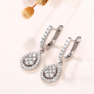 Orecchini Pendenti a Goccia con Pietre Scintillanti per Donna, Gioielli alla Moda per Feste - Product Image 1