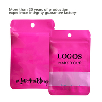 Sacs en plastique transparent givré avec logo imprimé personnalisé, sacs à fermeture éclair pour accessoires cadeaux