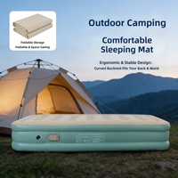 Nouveau matelas pneumatique portable en PVC floqué épaissi, avec pompe intégrée, gonflage/dégonflage à un bouton, pour camping double