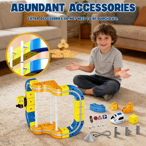 Pista de Carreras STEM de 126 Piezas para Niños Pequeños, Juguete de Construcción, <span class=keywords><strong>Tren</strong></span> Eléctrico 3D con Pista Infinita, Pista de Carreras Flexible para Niños - Product Image 2