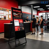 Pantalla Electrónica Vertical HRAY de 43 Pulgadas con Cristal Templado y Altavoces Dobles para Gimnasios, Entradas, Promoción de Cursos de Fitness, OEM/ODM