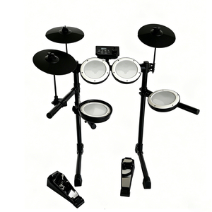 Batterie électronique professionnelle cinq fûts quatre cymbales, construction à peaux de batterie en mesh <span class=keywords><strong>double</strong></span> zone, design pliable, <span class=keywords><strong>double</strong></span> couche métallique - Product Image 3
