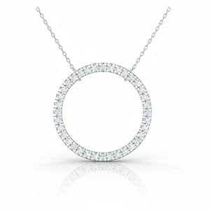 Elegante Collar de Diamantes con Diseño de Círculo de la Vida y Cadena para Mujer, Joyería Fina y Delicada con Detalles de Diamantes Radiantes para Usar en la Oficina - Product Image 5