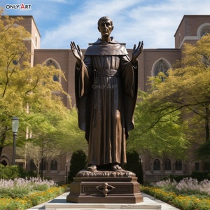 Bronze Cast Stigmates Prédicateur Franciscains Trouvé Italie Patron Saint Loups et <span class=keywords><strong>Colombes</strong></span> Surround Nature Taille St Francis Statue En Laiton - Product Image 4
