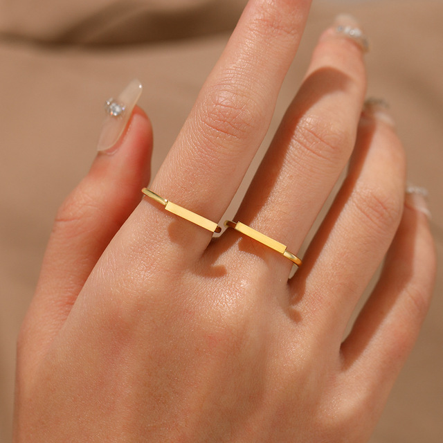 Custom Simple Ring Women Fashion Geometry Ring Stainless Steel Ring Jewelry