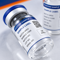 Étiquettes personnalisées pour flacons de peptides numérotés par lot, autocollants imperméables pour petits échantillons, service d'impression OEM pour numéros de série de lot