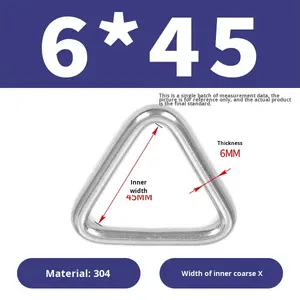 304 스테인리스 스틸 삼각형 링 가방 하드웨어 버클 DIY 스프링 버클 삼각형 훅 리본 걸이 하중 지지 풀 링 - Product Image 6