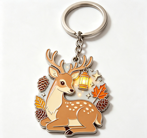 Enamel Deer <b>Key</b> Chain Zinc Alloy Animal <b>Key</b> <b>Ring</b> Lightweight Metal Pendant for Gift and <b>Bag</b> - Product Image 2