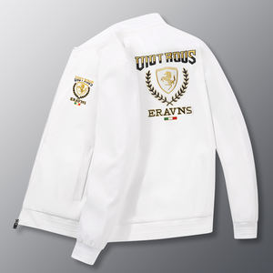 Veste polaire à capuche coupe-vent pour homme, style chinois simple, col montant, uniforme de baseball, décontractée, ODM - Product Image 4