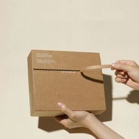 Boîte d'expédition en carton ondulé personnalisée avec impression de logo, emballage à rabat, recyclable, en carton kraft pour les marques de commerce électronique