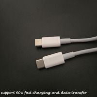 1.2m blanc noir personnalisé Type C PD 60w câble de téléphone portable à charge super rapide USB C vers USB C