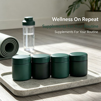 Pot en verre de qualité alimentaire de 120 g pour emballage de compléments alimentaires, gommes, pilules de vitamines, pot vide de luxe vert mat avec couvercle en ABS