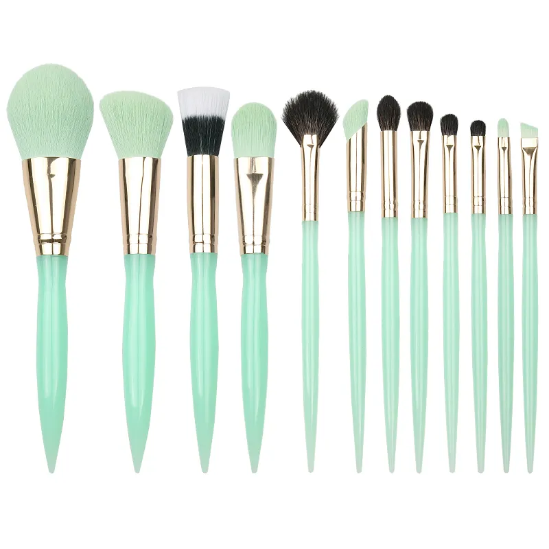 Neue 12 Stück hochwertige Make-up-Pinsel Tierhaar individuelles Logo Großhandel Make-Up-Pinsel-Set Schönheitspflege-Werkzeuge mit Make-Up-Pinsel-Kit