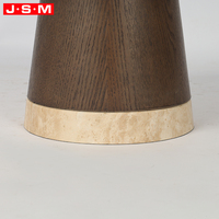Table basse ronde moderne en bois avec plateau en pierre pour salon, fabriquée en Chine
