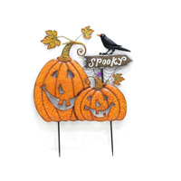 Piquets de jardin décor piquet de jardin citrouilles d'Halloween en métal