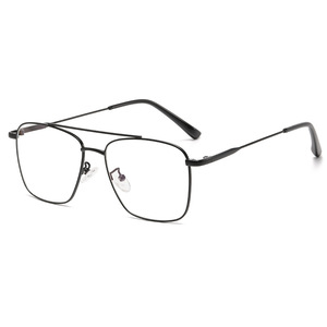 Unisex Retro Optische Brille Doppelbrücke Metall Modische Brillen rahmen Klassisches Pilot design für den täglichen Computer - Product Image 6