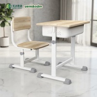 Meida Cross-border Bid Bureau d'étudiant avec chaise, style moderne minimaliste, en MDF, écologique, confortable, réglable en hauteur, avec rangement