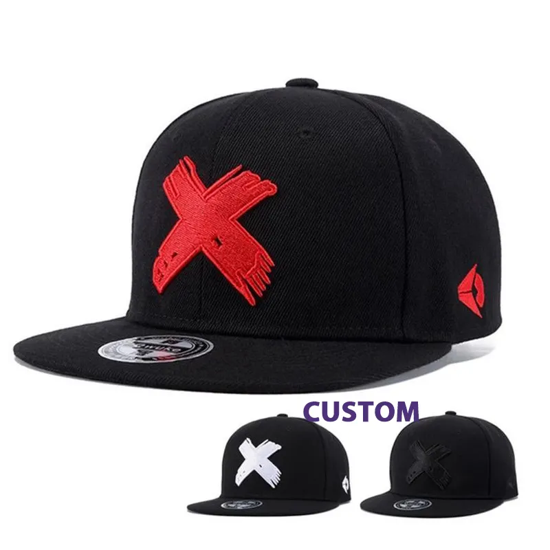 Promotion X Letter New Gorras Fitted Hat Hip Hop 3D Embroidery Flat Brim Snapback Basketball Caps For Men