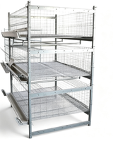Cages à poules de type H pouvant être équipées d'un équipement automatisé