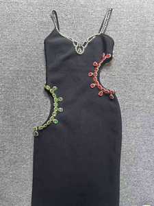 OEM Factory bendaggio personalizzato di alta qualità abito da sera elegante <span class=keywords><strong>nero</strong></span> modesto abito da Cocktail Club Sexy - Product Image 5