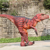 Costume de dinosaure Velociraptor réaliste et personnalisé, léger, imperméable, avec son de rugissement et contrôle manuel, pour enfants