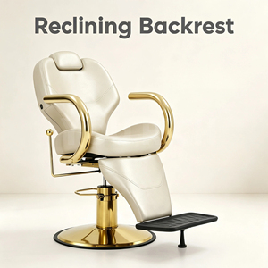 Poltrona da Barbiere di Lusso, Sedia per Salone di Bellezza con Braccioli in Acciaio Inox, Rosa e Oro, Sedie per <span class=keywords><strong>Parrucchieri</strong></span> - Product Image 4