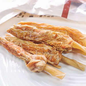 Golosinas y alimentos saludables para perros y gatos al por mayor, dientes limpios secos, pechuga de pollo con palo de cuero crudo, aperitivos para mascotas - Product Image 5