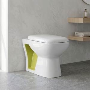 Cuvette de toilette en céramique double couleur rouge et blanc, standard américain/britannique, avec siphon EWC carré S/P - Product Image 4
