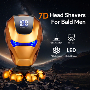 เครื่องโกนหนวดแบบพกพา 7 ใบมีด ชาร์จแบบเหนี่ยวนำ ใช้พลังงาน USB สำหรับใช้ในครัวเรือน โกนขนบนใบหน้า เครื่องเล็มขนบนใบหน้า - Product Image 4