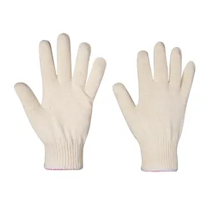 Gant jaune mode gants avec logo personnalisé gants en fil de coton de qualité gant à tricoter fin absorber la sueur pour les travaux ménagers