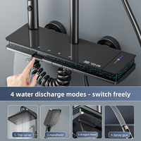 Ensemble de douche numérique chaud et froid avec affichage numérique, 4 fonctions, pommeau de pluie, douchette à main, pulvérisateur de bidet, fixation murale, vente en gros, usine OEM