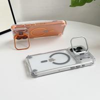 Étui de téléphone magnétique antichoc Meracly compatible avec iPhone 17 16 15 Pro Max avec support et film protecteur d'objectif en verre
