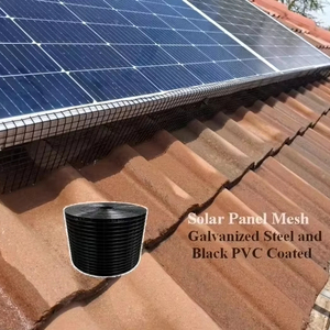 Grillage anti-oiseaux et anti-nuisibles en PVC noir de 6 pouces x 30 m pour panneaux solaires, technique de soudure, maille en fil d'acier découpé - Product Image 1