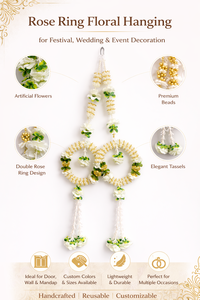 Bague artisanale en forme de rose, suspendue, avec fleurs séchées, perles, réglable, imperméable, écologique, pour festival, mariage, décoration de la maison - Product Image 6