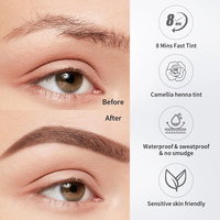 Tinte de Cejas y Pestañas Iconsign 10ml Negro Marrón Café, Tinte de Henna con Extracto de Camelia, Semipermanente para Cabello Graso, Grado Premium OEM