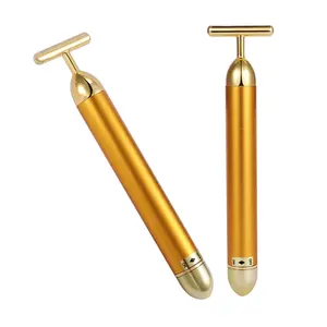 Thanh Làm Đẹp Năng Lượng Xung Tròn Tối Tần Số Cao Máy Mát Xa Mặt Xung Vàng 24K - Product Image 1