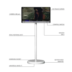 Interattivo per interni 21.5 pollici Standby Me Smart Tv Monitor Lcd 1080p portatile Touch Screen rotante Tv con batteria 4hr