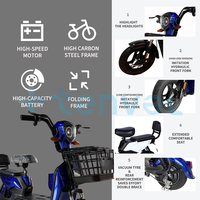 Nuevo Scooter Eléctrico Clásico de 400W 48V de Venta al por Mayor en China para 2024, Moto Eléctrica con Batería Extraíble, Potente Bicicleta Eléctrica