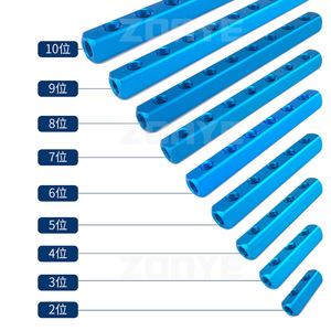 Bloque de distribución de aire de aluminio, base adaptadora de accesorios neumáticos de 2 y 4 orificios con conector para sistemas neumáticos - Product Image 2