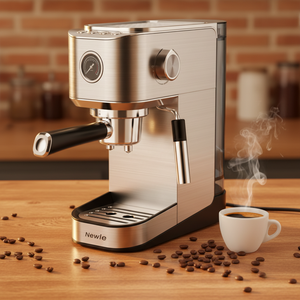 เครื่องชงกาแฟเอสเพรสโซแบบกึ่งอัตโนมัติ Newle แรงดัน 19 บา<span class=keywords><strong>ร์</strong></span> ควบคุมแบบดิจิตอล พร้อมหัวตีฟองนมสำหรับทำคาปูชิโ<span class=keywords><strong>น</strong></span>/ลาเต้ - Product Image 3