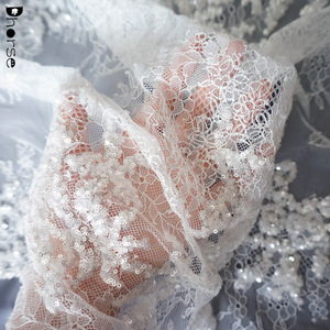 Nuevo Tejido de Encaje <span class=keywords><strong>Suizo</strong></span> 3D con Lentejuelas Bordadas Delicadas de Alta Gama 2019 - Product Image 5