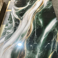 Panneau mural en PVC 3D moderne imperméable à l'eau, revêtement UV, imitation marbre, pour usage commercial et domestique