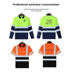 高品質でカスタマイズ可能なロゴ入り、高反射性の男性用作業服、建設安全服、反射安全シャツ - Product Image 4