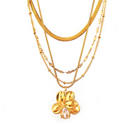 Chaîne de clavicule vintage avec pendentif en cristal, style tendance Ins, design de niche doux pour fille, accessoires en acier inoxydable