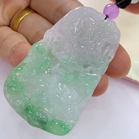 Pendentif de luxe en jadeite de Birmanie de qualité A, ancien matériau naturel, avec un lustre vert, sculpture de dragon vert