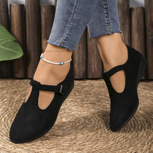 Zapatos de tacón de cuña de ante para mujer, talla grande, estilo británico, con punta hueca, sin cordones, novedad de otoño, venta al por mayor 43 - Product Image 6