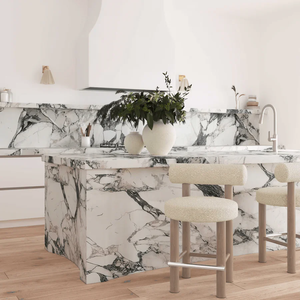 Taburete de Bar Moderno Carla con Tapicería de Terciopelo o Bouclé Texturizado, Estructura de Madera Sólida, Uso Comercial - Product Image 5