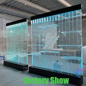 酒棚ディスプレイ噴水付きのカスタマイズされた屋内RGB色変更可動アクリルバブル水壁 - Product Image 6